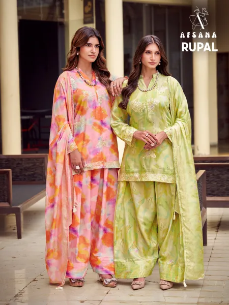 Rupal Vol 1 By Afsana Bemberg Silk Farshi Readymade Salwar Kameez 